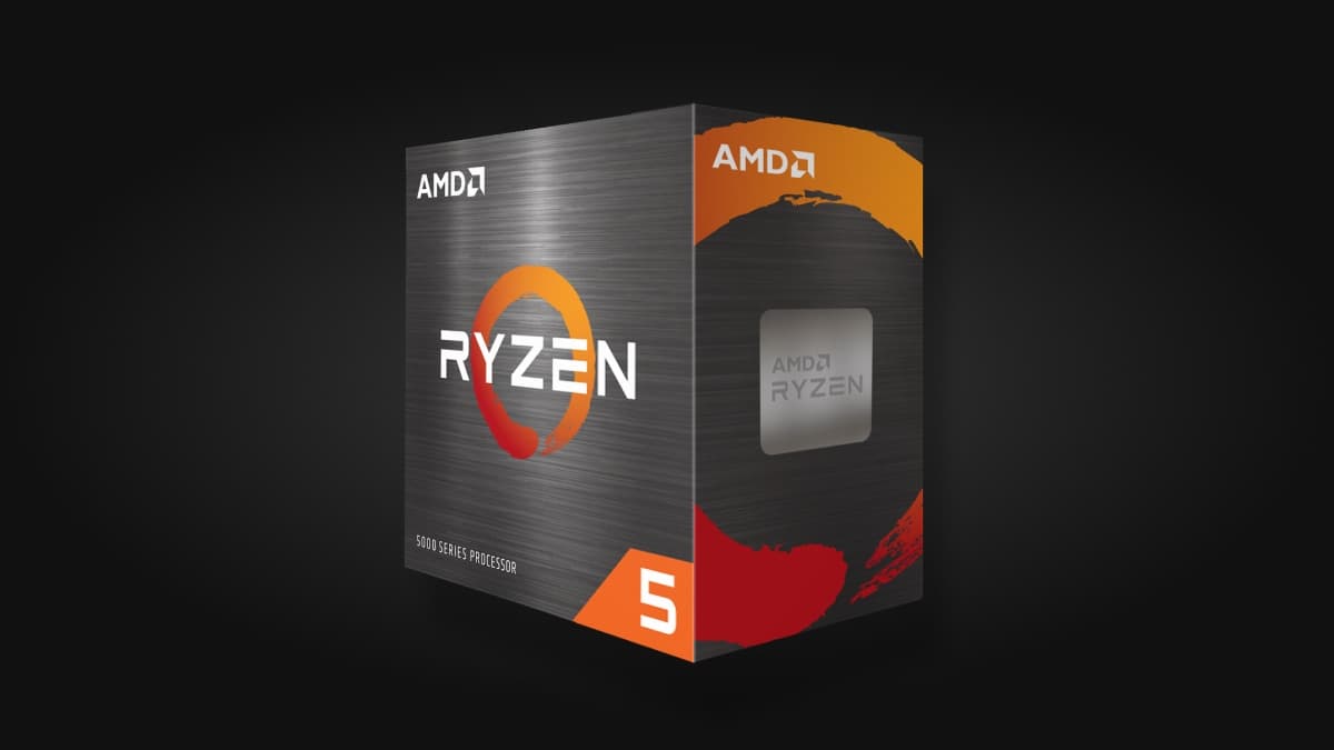 Caja del procesador AMD Ryzen 5 5600X, de la misma serie Ryzen 5000 para AM4 que el Ryzen 5 5500 de esta lista