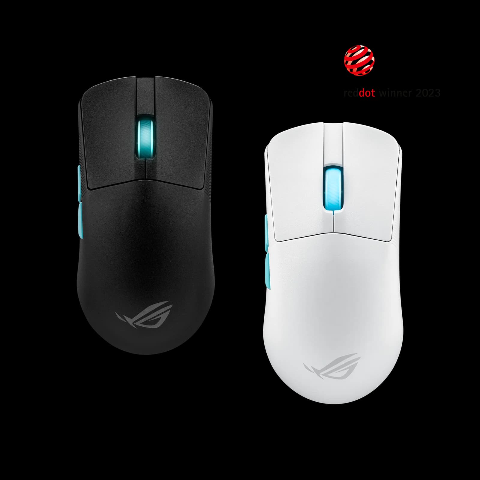 Ratón ASUS ROG Harpe Ace Aim Lab Edition en negro y en blanco