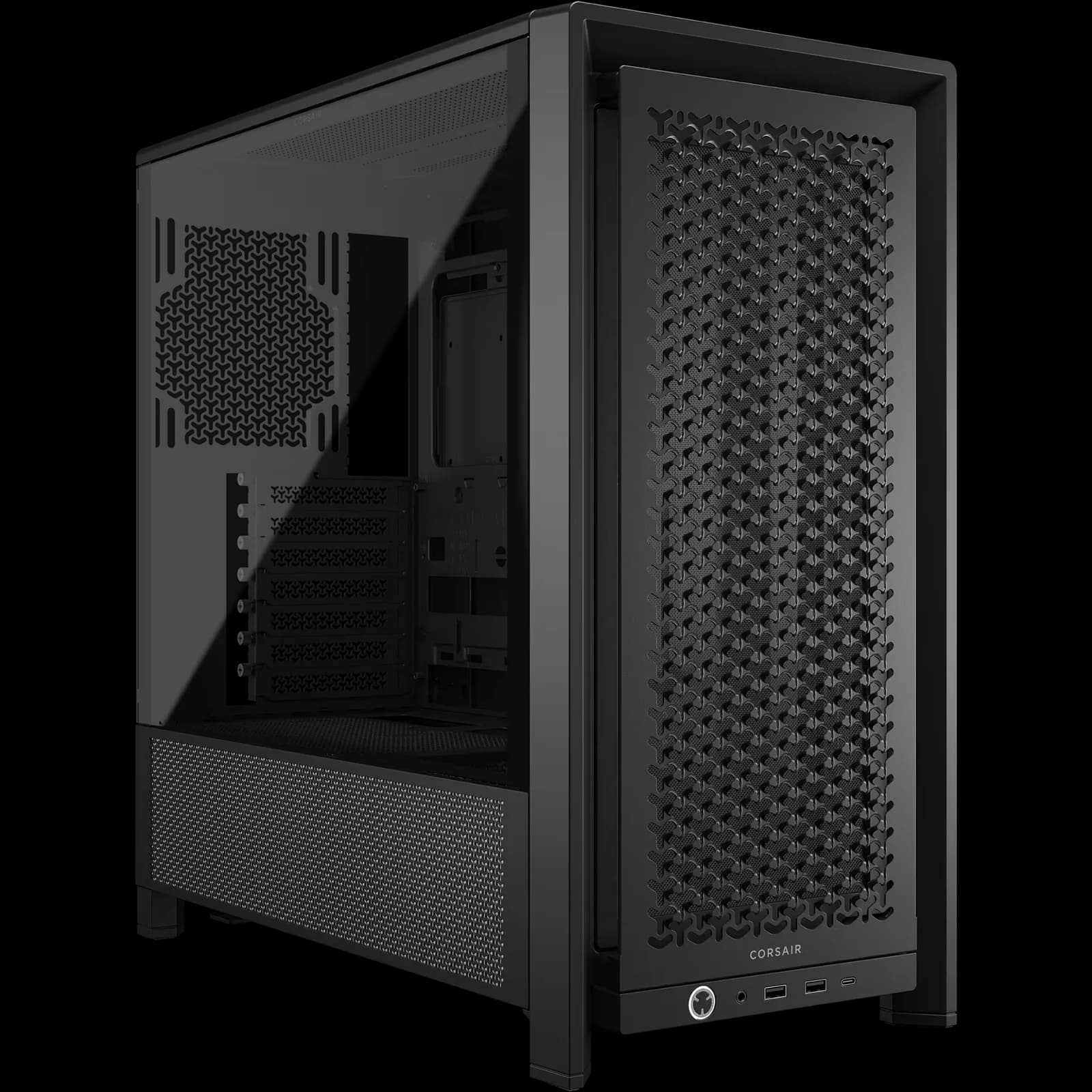 Caja CORSAIR FRAME 4000D negra en perspectiva