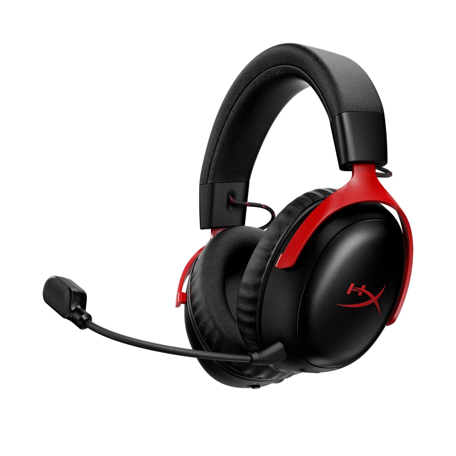 Auriculares HyperX Cloud III S Wireless negros y rojos, con el micrófono